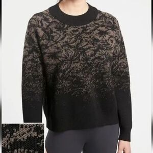 Athleta Jacquard Textured Crew Neck Sweater Pullover Size Large